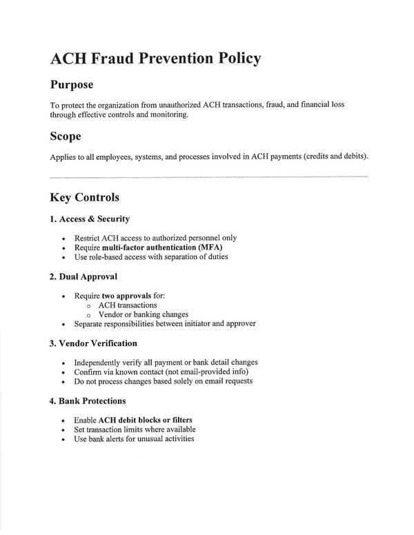[ACH Fraud Prevention Policy, 2026-06-01 --Irwin County BOCC]