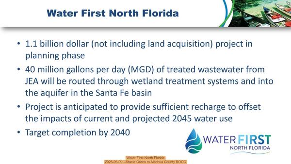 [Water First North Florida, 2026-06-09 --Stacie Greco to Alachua County BOCC]