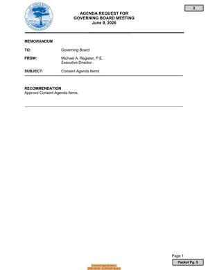 [Consent Agenda Items, 2026-06-09 --SJRWMD Board]