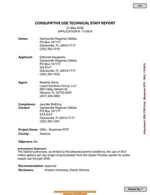 [CONSUMPTIVE USE TECHNICAL STAFF REPORT, 2026-06-09 --SJRWMD Board]