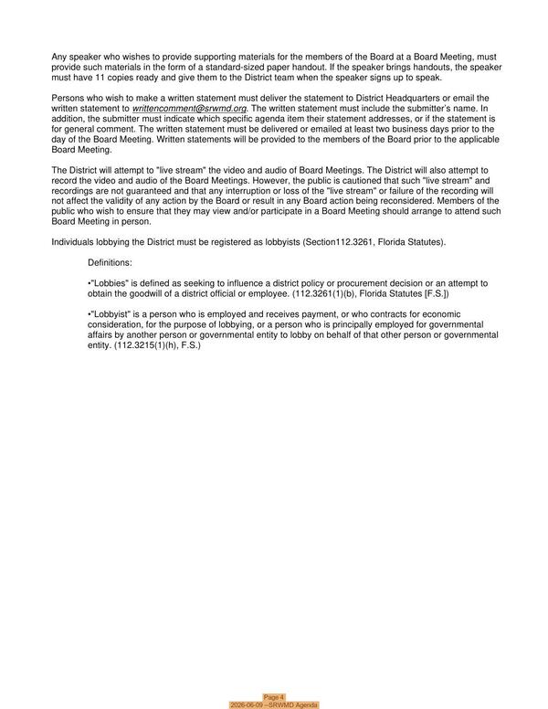 [Page 4, 2026-06-09 --SRWMD Agenda]