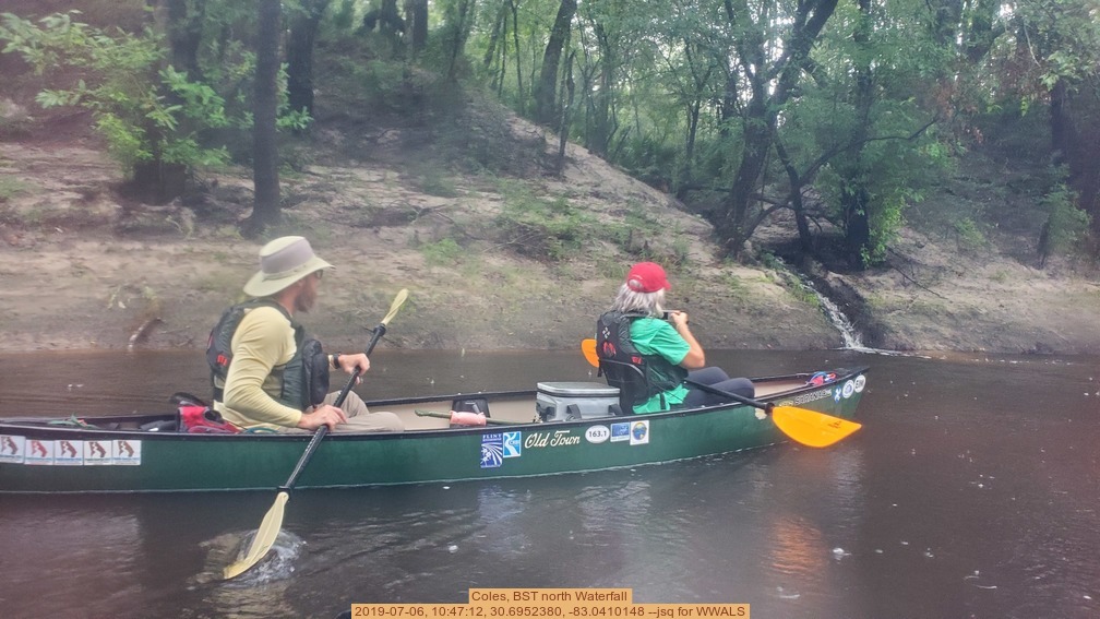 Coles, BST north Waterfall, 2019-07-06, 10:47:12, 30.6952380, -83.0410148 --jsq for WWALS