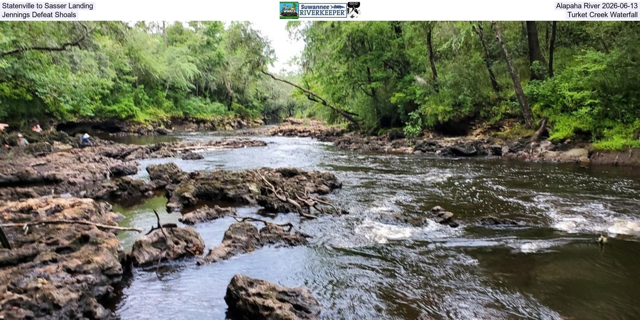 Statenville to Sasser Landing, Alapaha River 2026-06-13, Jennings Defeat Shoals, Turket Creek Waterfall