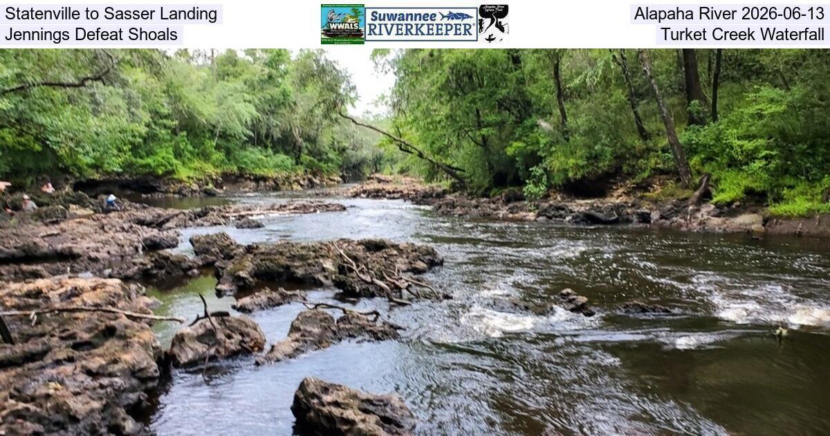 [Statenville to Sasser Landing, Alapaha River 2026-06-13, Jennings Defeat Shoals, Turket Creek Waterfall]