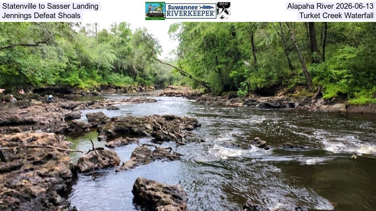 Statenville to Sasser Landing, Alapaha River 2026-06-13, Jennings Defeat Shoals, Turket Creek Waterfall