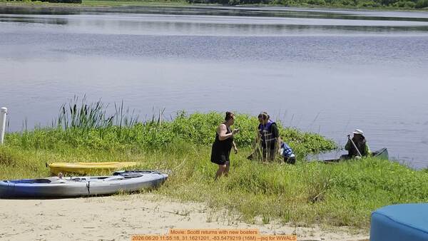 Movie: Scotti returns with new boaters, 2026:06:20 11:55:18, 31.1621201, -83.5479219 (16M) --jsq for WWALS