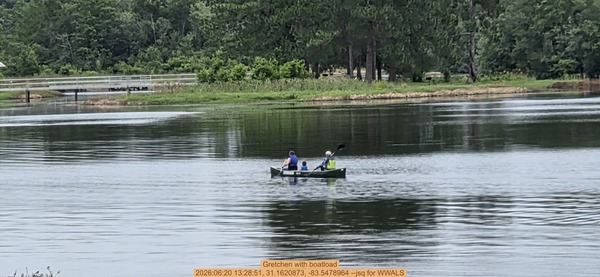 Gretchen with boatload, 2026:06:20 13:28:51, 31.1620873, -83.5478964 --jsq for WWALS