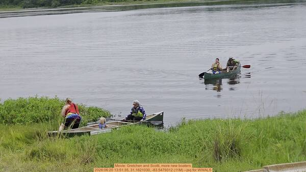 Movie: Gretchen and Scotti, more new boaters, 2026:06:20 13:51:35, 31.1621030, -83.5479312 (11M) --jsq for WWALS