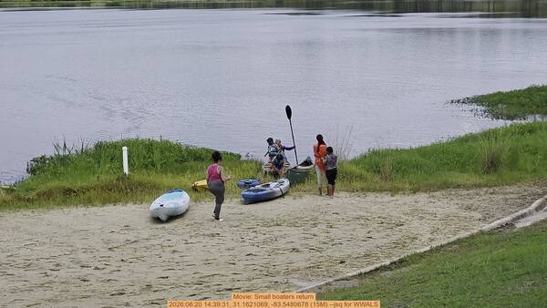 Movie: Small boaters return, 2026:06:20 14:39:31, 31.1621069, -83.5480678 (15M) --jsq for WWALS