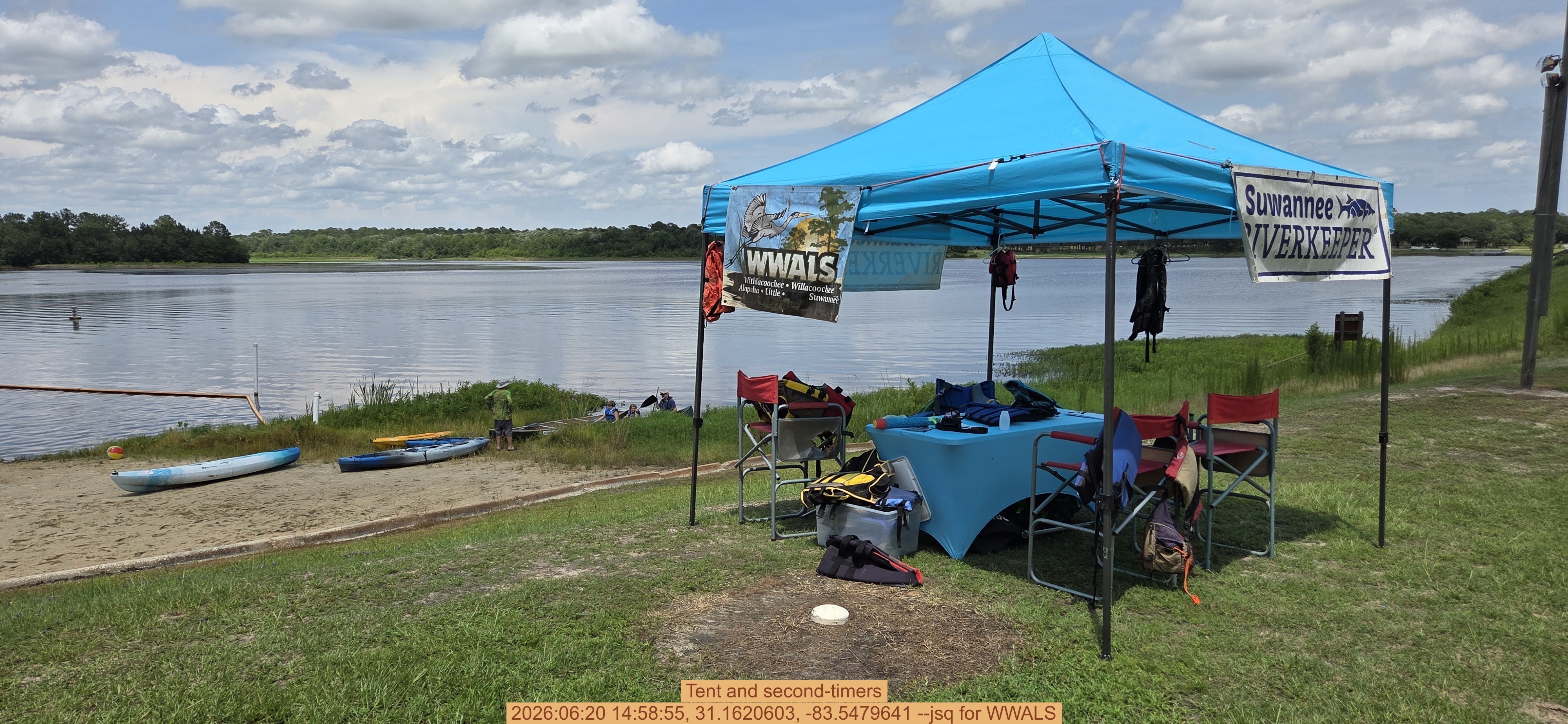 Tent and second-timers, 2026:06:20 14:58:55, 31.1620603, -83.5479641 --jsq for WWALS