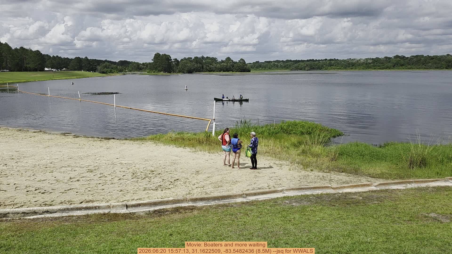 Movie: Boaters and more waiting, 2026:06:20 15:57:13, 31.1622509, -83.5482436 (8.5M) --jsq for WWALS