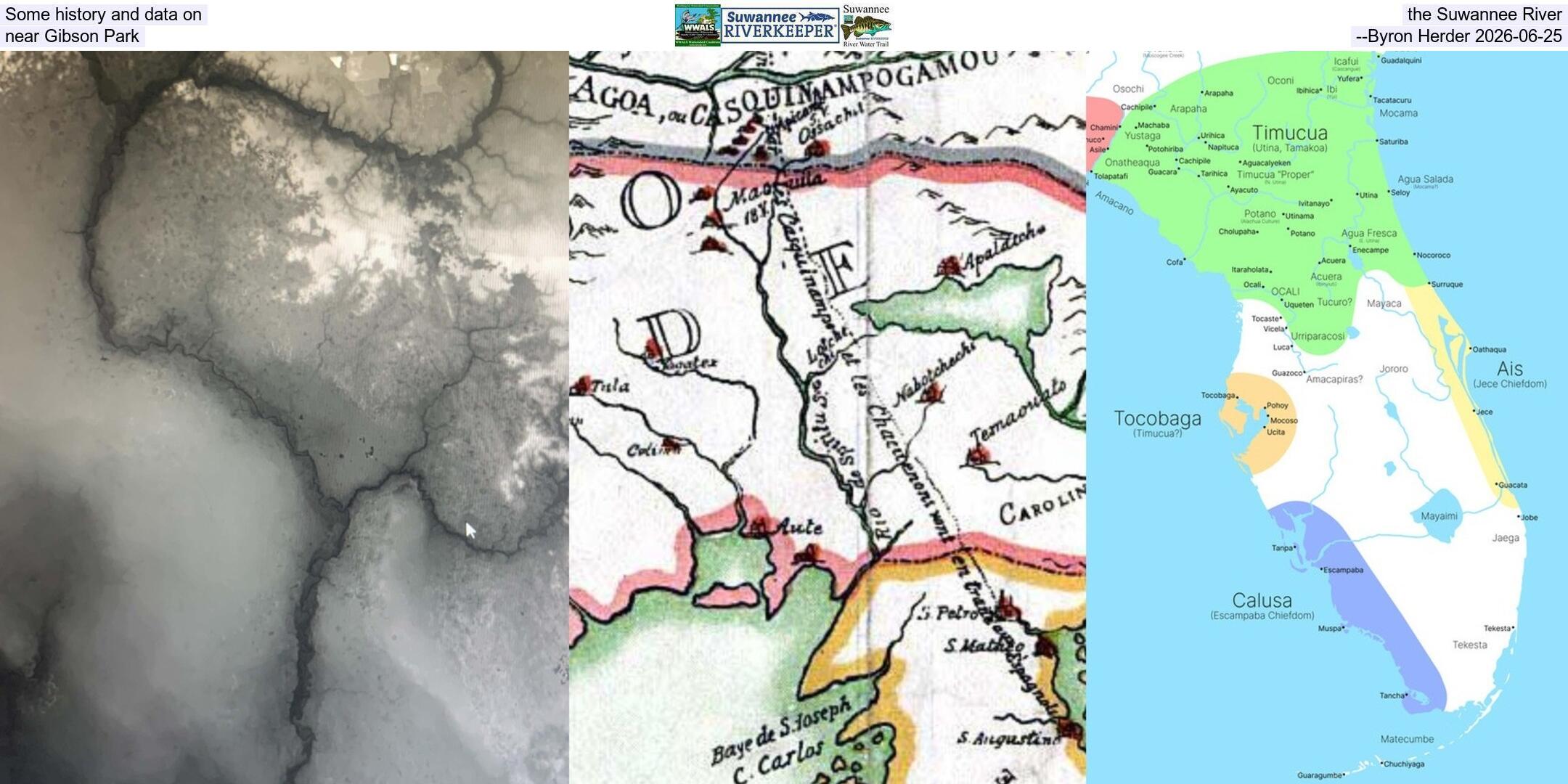 Some history and data on the Suwannee River near Gibson Park --Byron Herder 2026-06-25