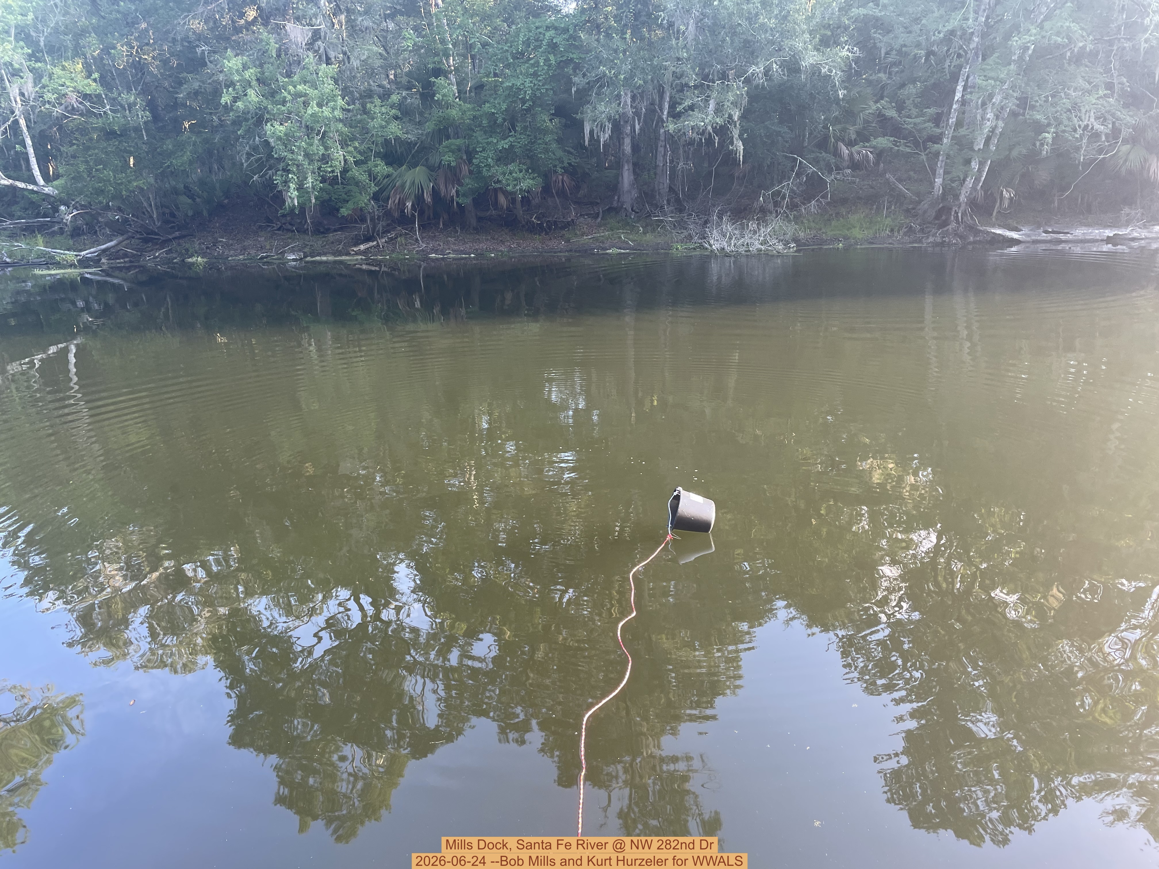Mills Dock, Santa Fe River @ NW 282nd Dr 2026-06-24 --Bob Mills and Kurt Hurzeler for WWALS
