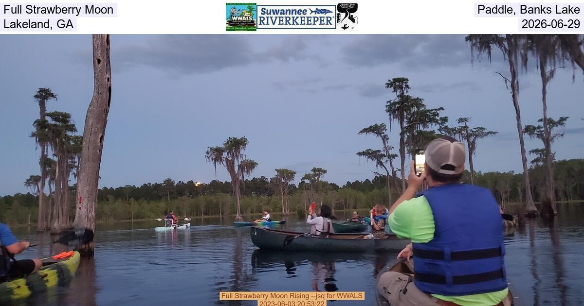 Full Strawberry Moon Paddle, Banks Lake, Lakeland, GA, 2026-06-29