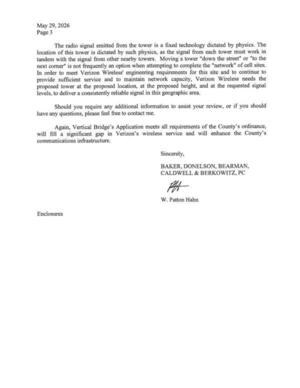 [Sincerely, W. Patton Hahn, Baker, Donelson, Bearman, Caldwell & Berkowitz, PC]
