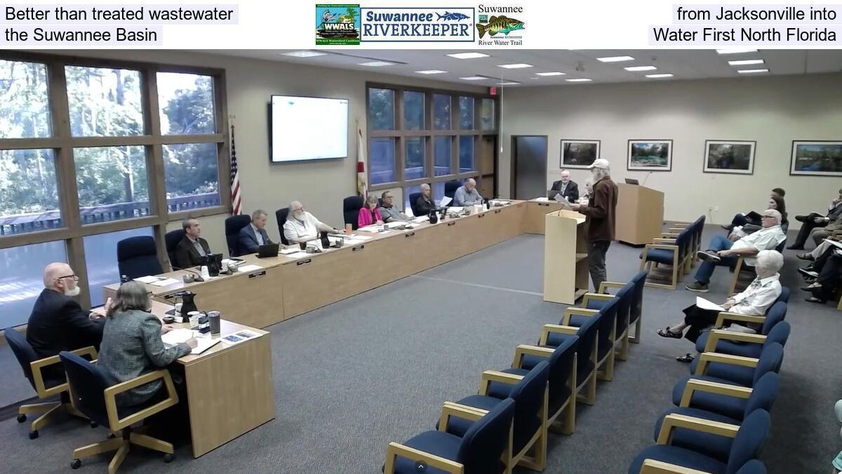 Better than treated wastewater from Jacksonville into the Suwannee Basin, Water First North Florida
