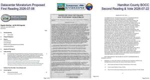 [Datacenter Moratorium Proposed, Hamilton County BOCC, First Reading 2026-07-08, Second Reading & Vote 2026-07-22]