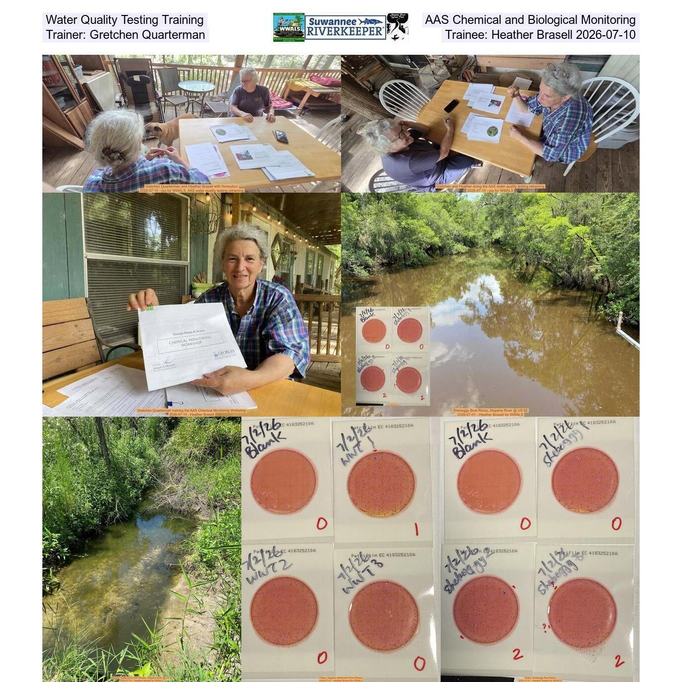 Water Quality Testing Training, AAS Chemical and Biological Monitoring, Trainer: Gretchen Quarterman, Trainee: Heather Brasell 2026-07-10