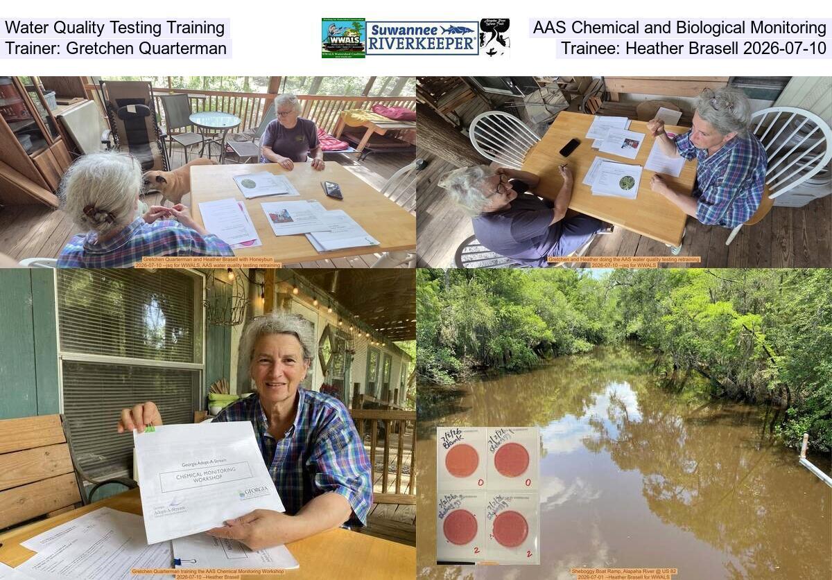 Water Quality Testing Training, AAS Chemical and Biological Monitoring, Trainer: Gretchen Quarterman, Trainee: Heather Brasell 2026-07-10