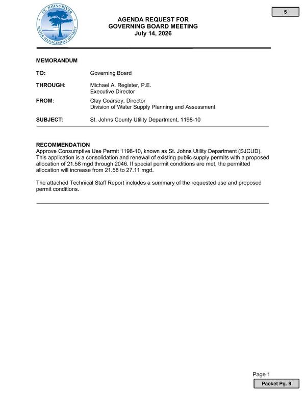 [CUP 1198-10, SJCUD. If special permit conditions are met, the permitted allocation will increase from 21.58 to 27.11 mgd.]