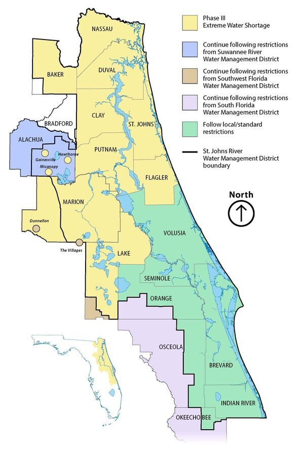 [Water Shortage Map: 2026-05-11 --SJRWMD]
