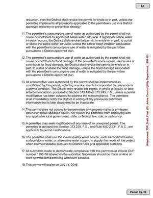[11. The permittee's consumptive use of water as authorized by the permit shall not cause or contribute to significant saline water intrusion. If significant saline water intrusion occurs, the District shall revoke the permit, in whole or in part, to curtail or abate the saline water intrusion, unless the saline water intrusion associated with the permittee's consumptive use of water is mitigated by the permittee pursuant to a District-approved plan.]