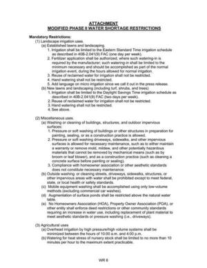 [ATTACHMENT: MODIFIED PHASE II WATER SHORTAGE RESTRICTIONS, 2026-07-14 --SRWMD Board]