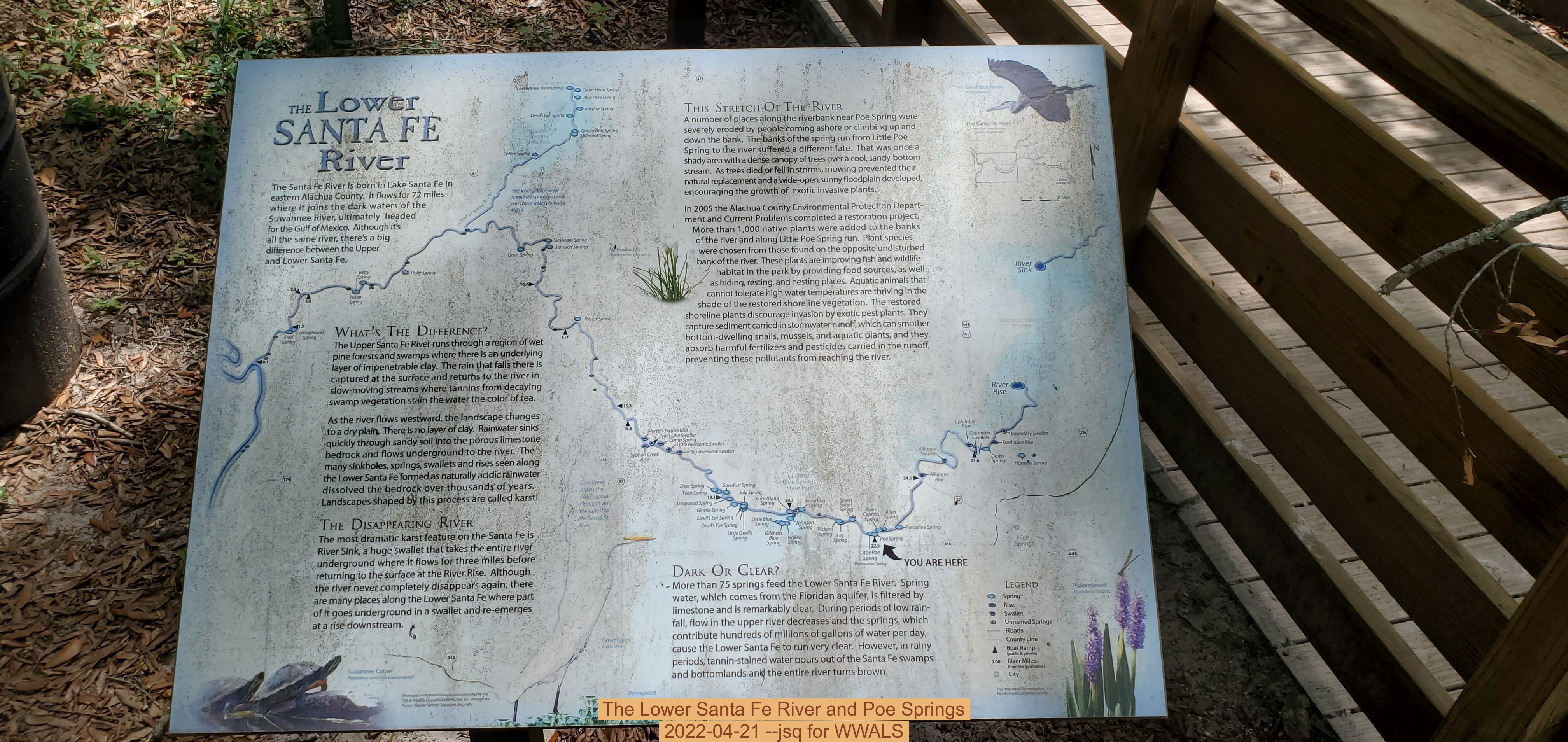 The Lower Santa Fe River and Poe Springs, 2022-04-21 --jsq for WWALS
