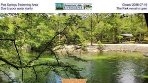 [Poe Springs Swimming Area Closed 2026-07-16, Due to poor water clarity, The Park remains open]