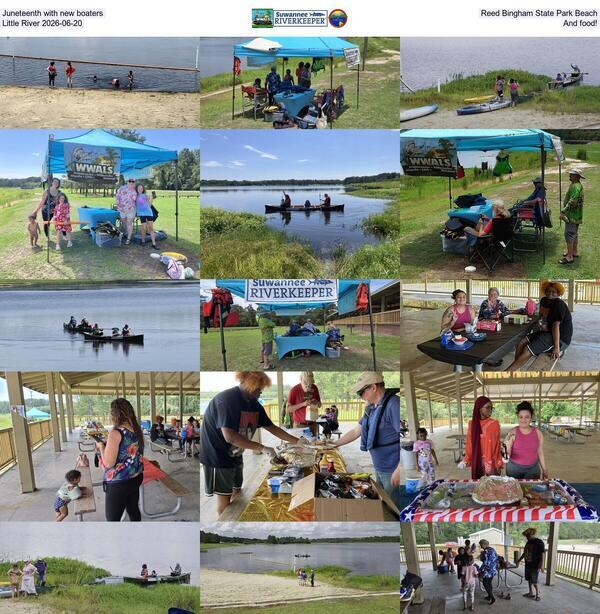 [Juneteenth with new boaters, Reed Bingham State Park Beach, Little River 2026-06-20, And food!]