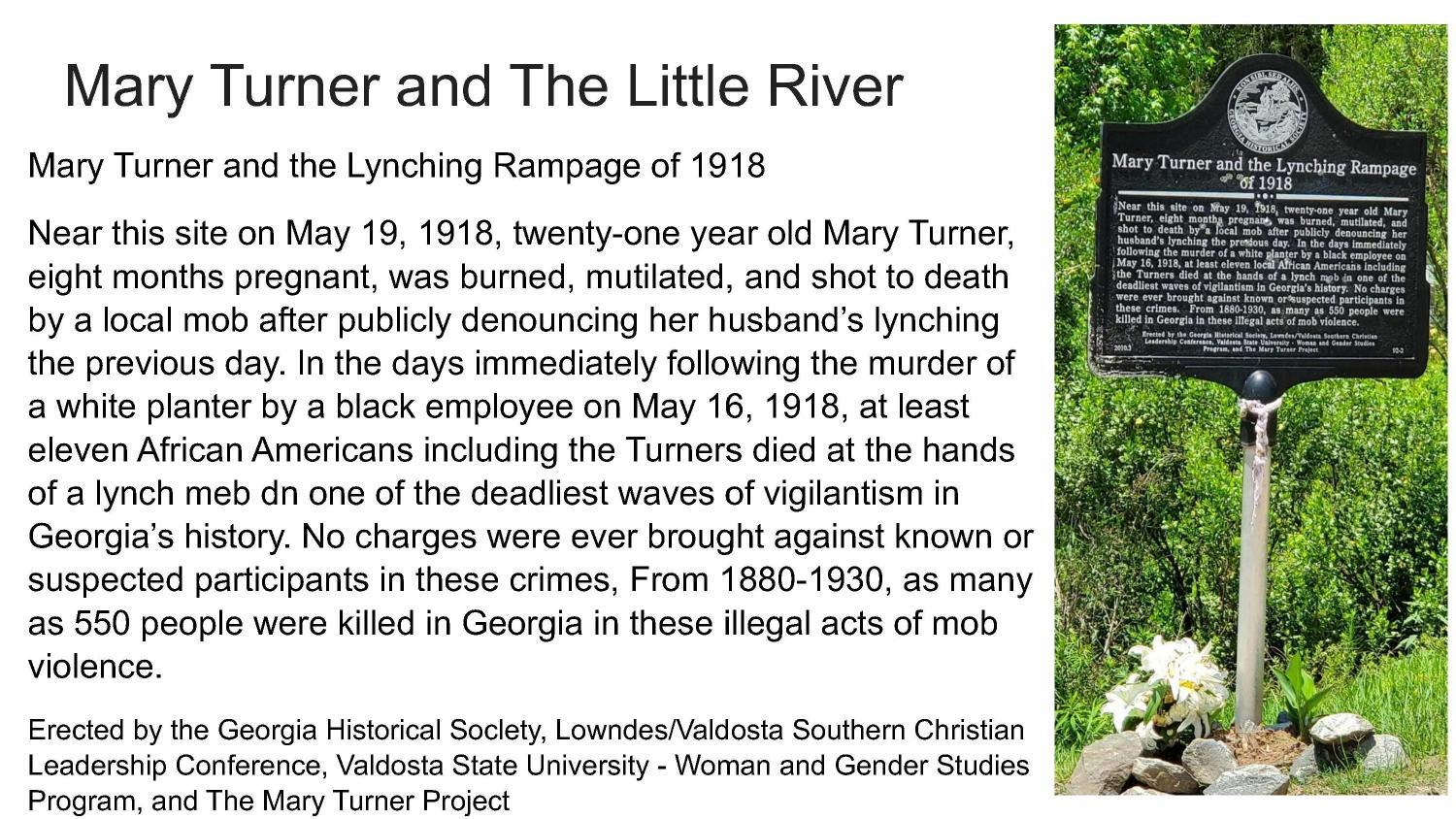 Mary Turner and The Little River, 2024-01-11 --Fannie Marie Gibbs