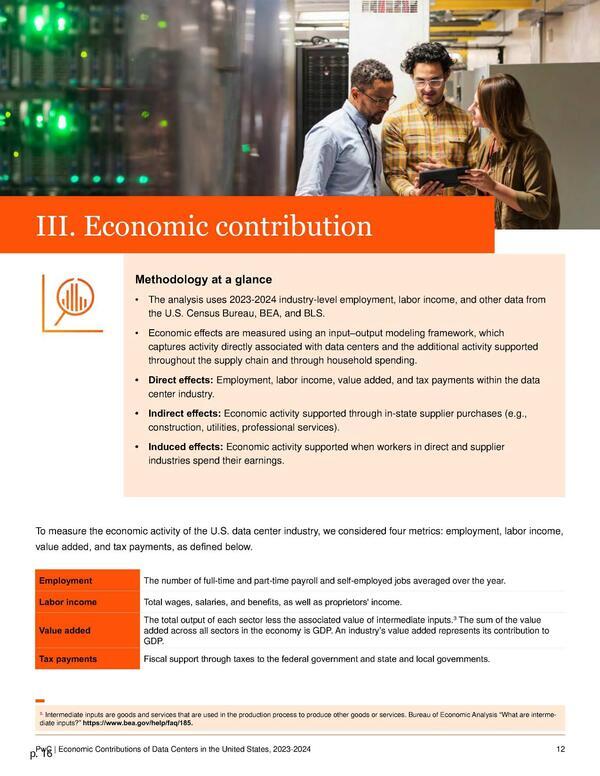 [III. Economic contribution]
