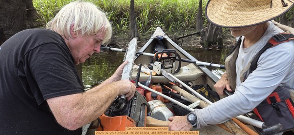 [On-board chainsaw repair, 2026:07:26 10:53:04, 30.8813364, -83.3253915 --jsq for WWALS]