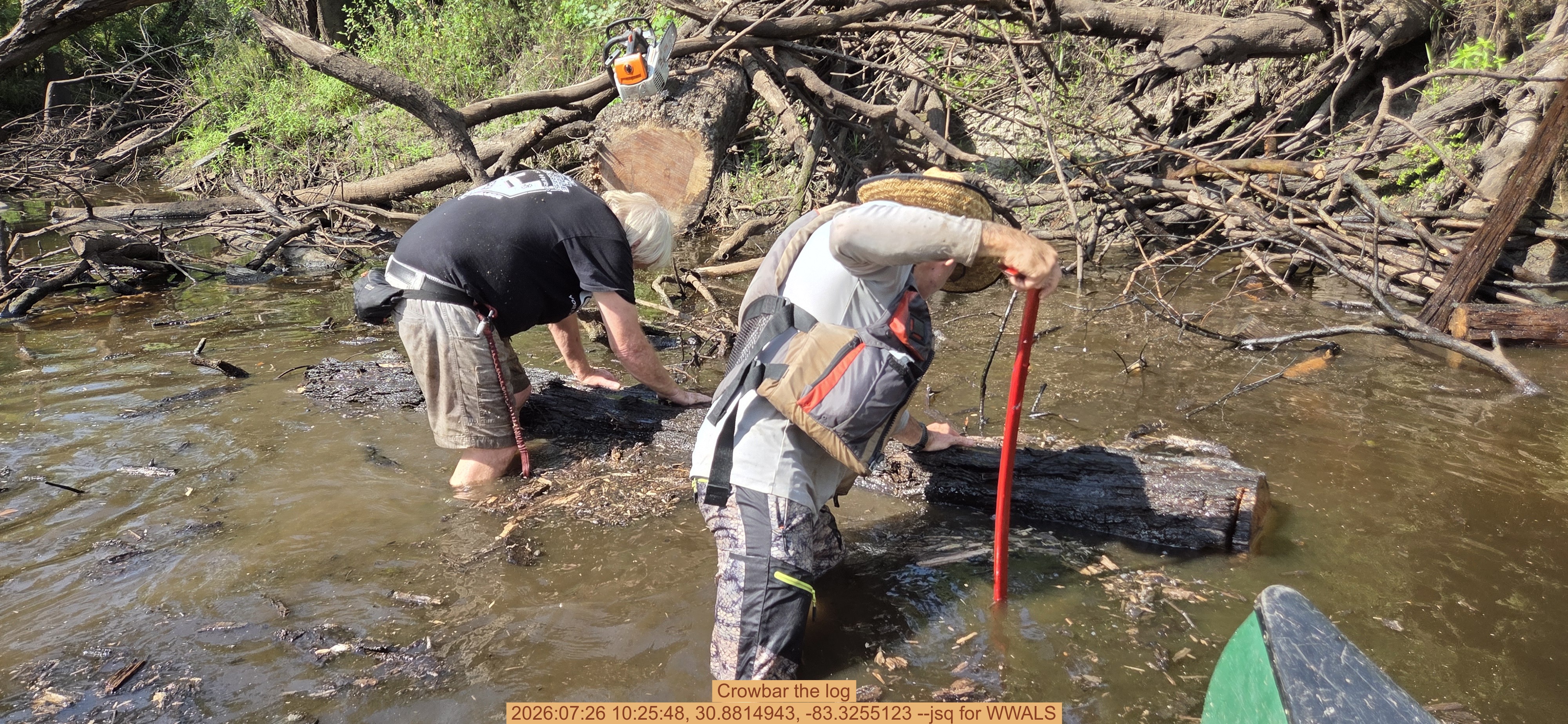 Crowbar the log, 2026:07:26 10:25:48, 30.8814943, -83.3255123 --jsq for WWALS