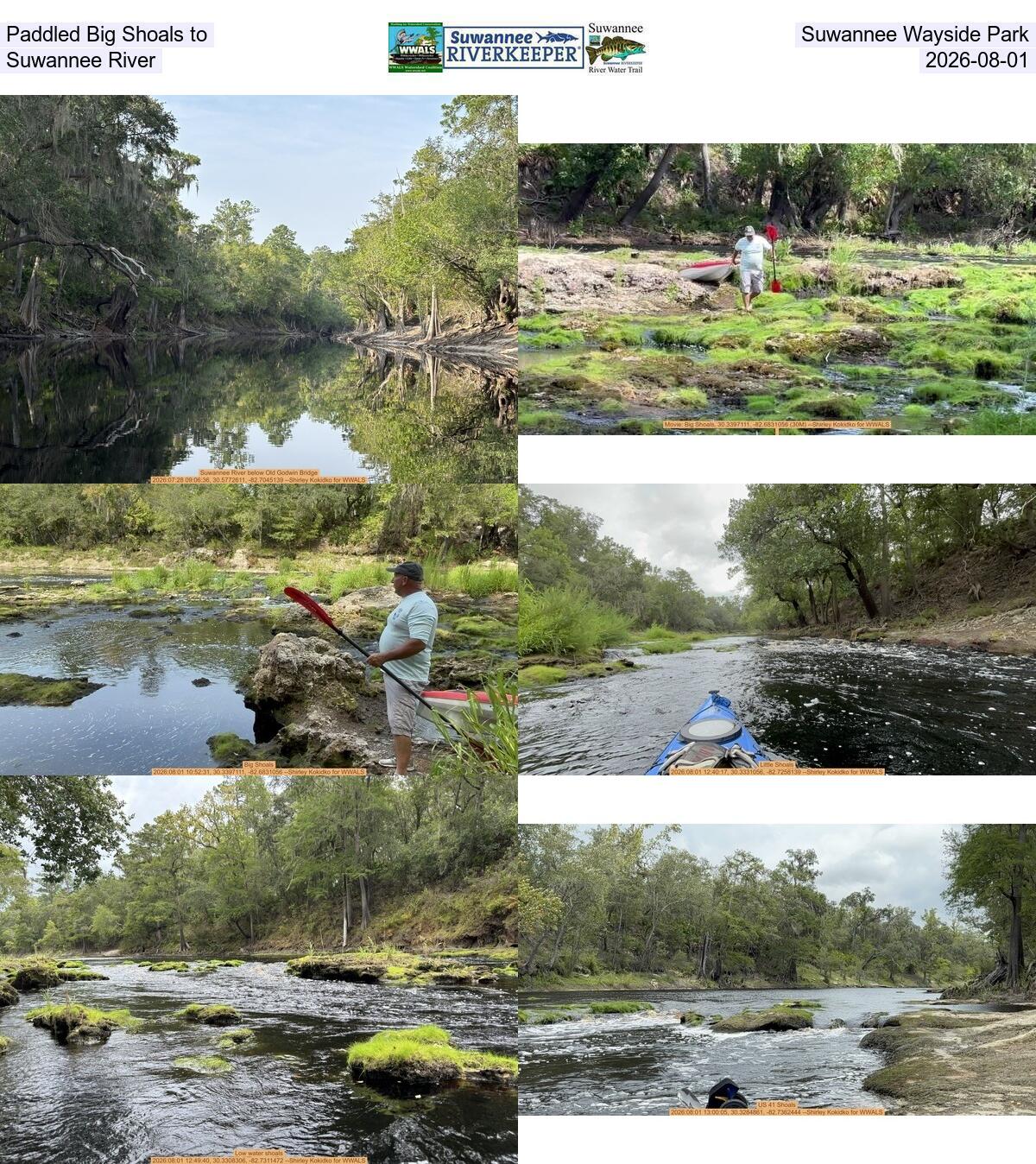 [Paddled Big Shoals to Suwannee Wayside Park, Suwannee River, 2026-08-01]