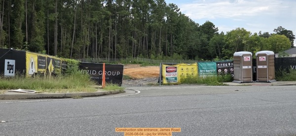[Construction site entrance, James Road, 2026-08-04 --jsq for WWALS]