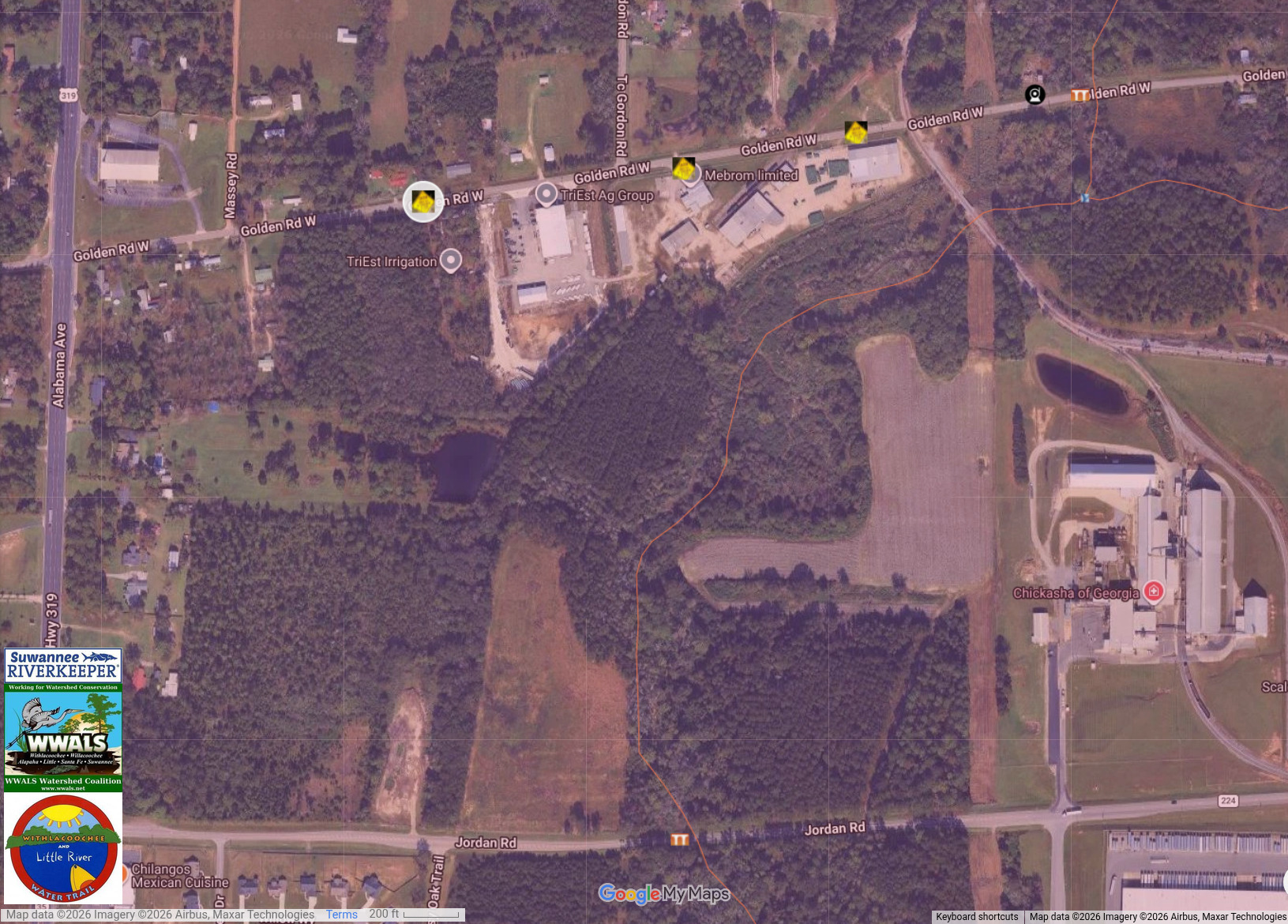 Map: 1103 Golden Road West Tifton GA Sewage Spill 2026-08-07 --WLRWT