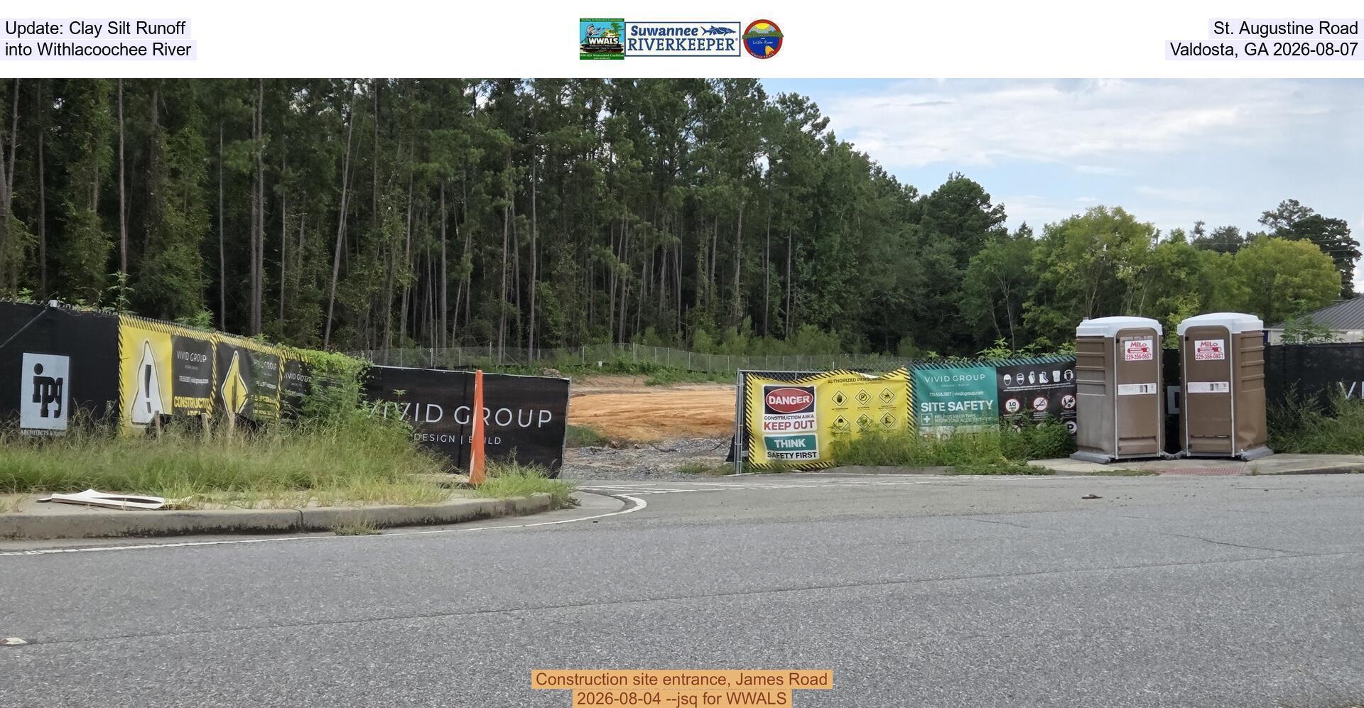[Update: Clay Silt Runoff, St. Augustine Road into Withlacoochee River, Valdosta, GA 2026-08-07]