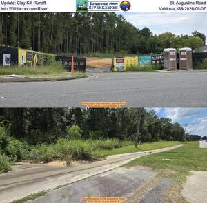 [Update: Clay Silt Runoff, St. Augustine Road into Withlacoochee River, Valdosta, GA 2026-08-07]