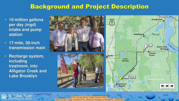 [Pilot Study Black Creek Project 0002, 2021-03-26 --Dale Jenkins P.G., Director, Division of Projects, SJRWMD]