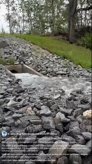 [Water into Alligator Creek, 2026-08-07 --SJRWMD facebook reel]