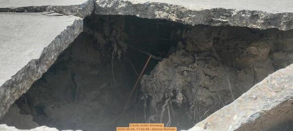 [Cavity under driveway, 2026-06-04, 11:02:49 --Dennis Norman]