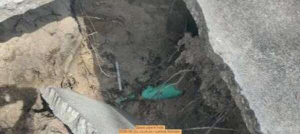 [Sewer pipe in hole, 2026-06-25, 15:34:29 --Dennis Norman]