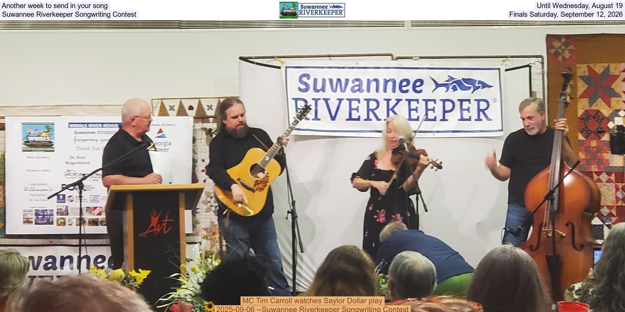 Another week to send in your song, Until Wednesday, August 19, Suwannee Riverkeeper Songwriting Contest, Finals Saturday, September 12, 2026