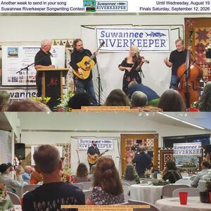 [Another week to send in your song, Until Wednesday, August 19, Suwannee Riverkeeper Songwriting Contest, Finals Saturday, September 12, 2026]