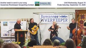 [Another week to send in your song, Until Wednesday, August 19, Suwannee Riverkeeper Songwriting Contest, Finals Saturday, September 12, 2026]