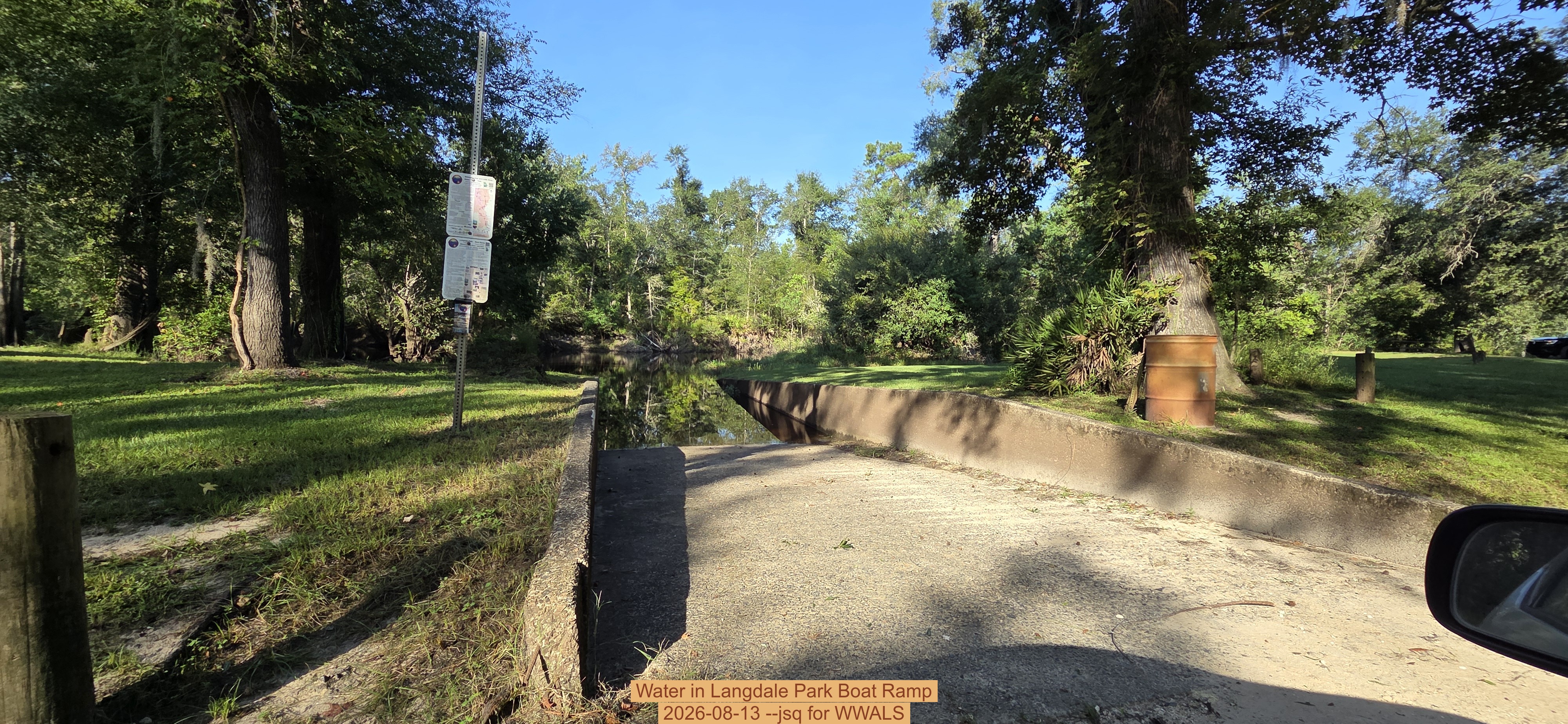 Water in Langdale Park Boat Ramp, 2026-08-13 --jsq for WWALS