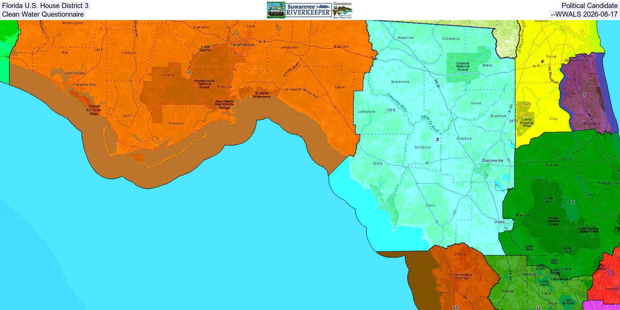 Florida U.S. House District 3, Political Candidate Clean Water Questionnaire --WWALS 2026-08-17