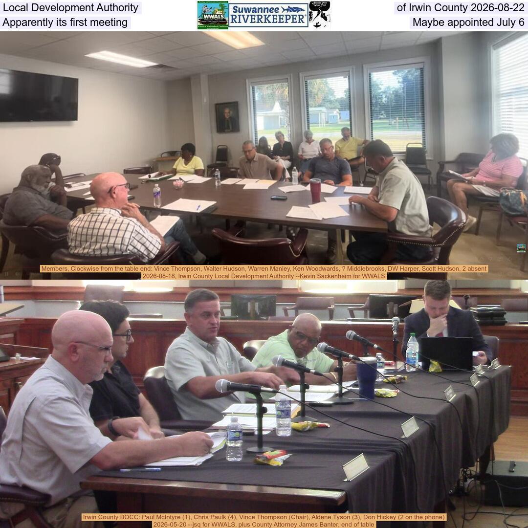 Local Development Authority of Irwin County 2026-08-22, Apparently its first meeting, Maybe appointed July 6