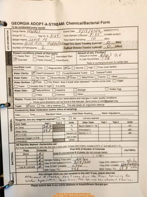 [Data, Mills Dock, Santa Fe River @ NW 282nd Dr 2026-08-19 --Bob Mills and Kurt Hurzeler for WWALS]